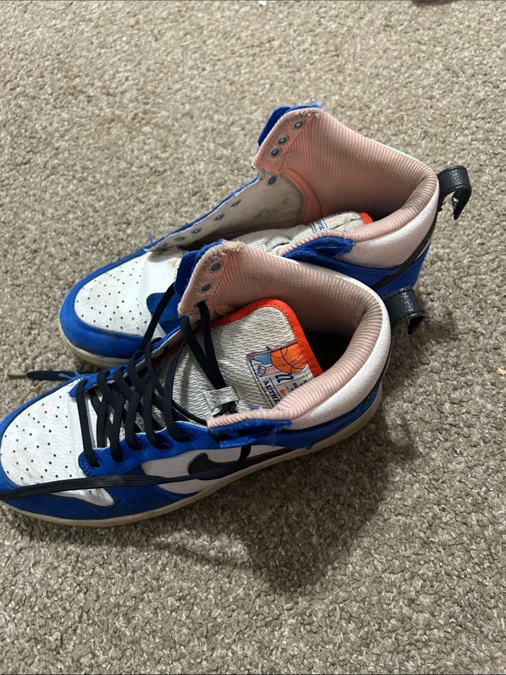 Nike Kids Blue White and Pink High-Top Sneakers